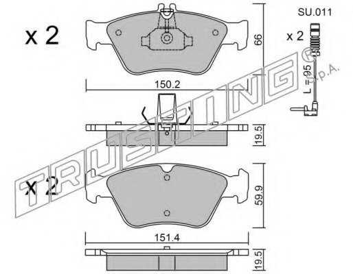 TRUSTING 228.0W Brake Pad Set, disc brake